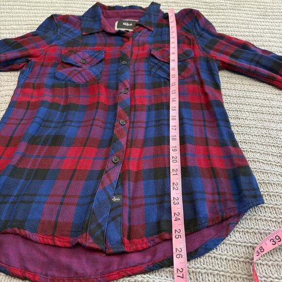 Rails Plaid Button Down Shirt Red Blue Women's XS Casual Western Grunge - Picture 6 of 8